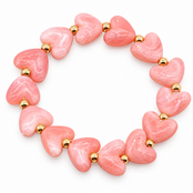 Goodies Label Hartjes Armband Blush Pink met Goudkleurige Details