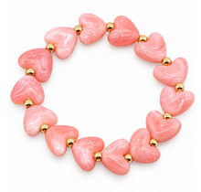 Goodies Label Hartjes Armband Blush Pink met Goudkleurige Details