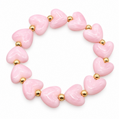 Goodies Label Hartjes Armband Baby Pink met Goudkleurige Details