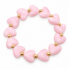 Goodies Label Hartjes Armband Baby Pink met Goudkleurige Details