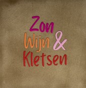 zon wijn & kletsen nieuw taupe/knalroze(oranje-warmroze-rood)