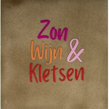 zon wijn & kletsen nieuw taupe/knalroze(oranje-warmroze-rood)