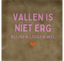 vallen is niet erg/blijven liggen wel taupe/warmroze(oranje)