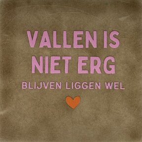 vallen is niet erg/blijven liggen wel taupe/warmroze(oranje)