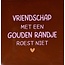 Yett vriendschap met een gouden randje roest niet kastanje/warmroze(oranje)
