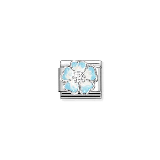 NOMINATION COMPOSABLE CLASSIC SIMBOL FLOWER LIGHT BLUE/WHITE 330321/16