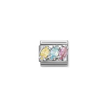 NOMINATION COMPOSABLE CLASSIC TRILOGY COLOUR YELLOW PINK LIGHT BLUE 330329/20