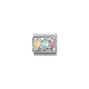 NOMINATION COMPOSABLE CLASSIC TRILOGY COLOUR YELLOW PINK LIGHT BLUE 330329/20