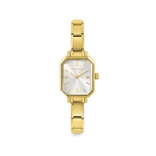 NOMINATION PARIS WATCH WITH STEEL STRAP RECTANGULAR GOLD SILVER 076032/017