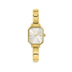 NOMINATION PARIS WATCH WITH STEEL STRAP RECTANGULAR GOLD SILVER 076032/017