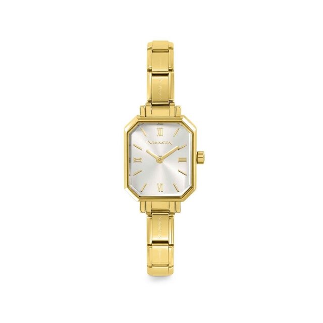 NOMINATION PARIS WATCH WITH STEEL STRAP RECTANGULAR GOLD SILVER 076032/017