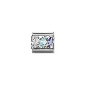 NOMINATION COMPOSABLE CLASSIC TRILOGY COLOUR WHITE BLUE LIGHT BLUE 330329/19