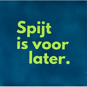 spijt is voor later donkerblauw/lime