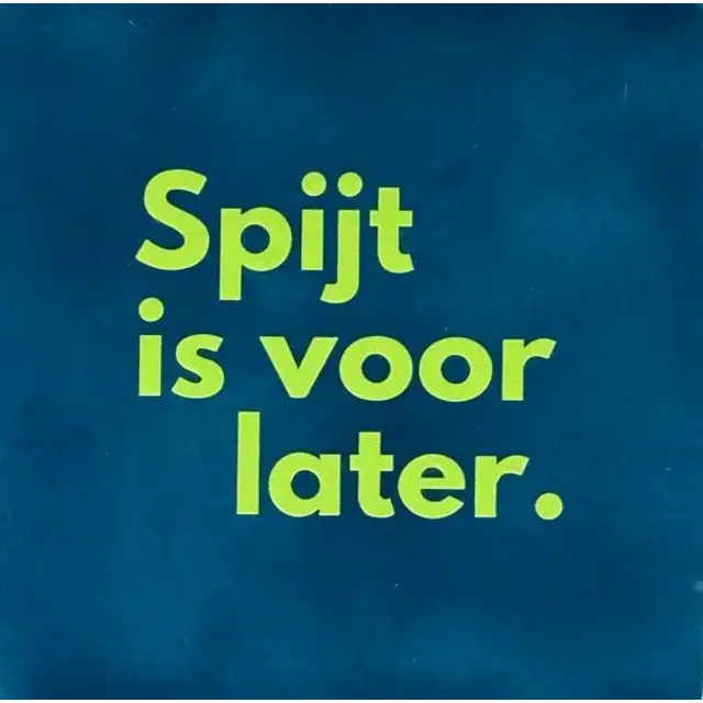 spijt is voor later donkerblauw/lime