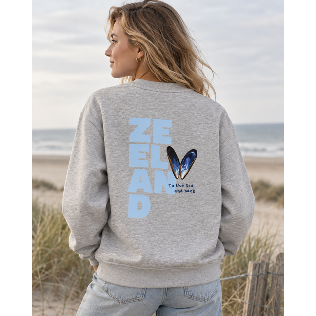 Goodies Label Unisex Sweater Grijs – ZEELAND Backprint