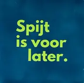 spijt is voor later donkerblauw/lime