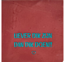 'liever dik zijn dan dik doen' roze/turquoise