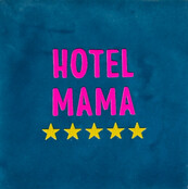 hotel mama donkerblauw/roze