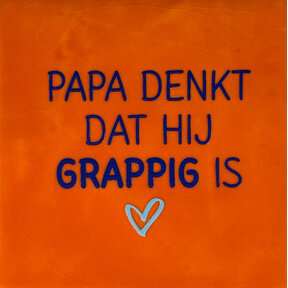 papa denkt dat hij grappig is oranje/kobalt(warmblauw)