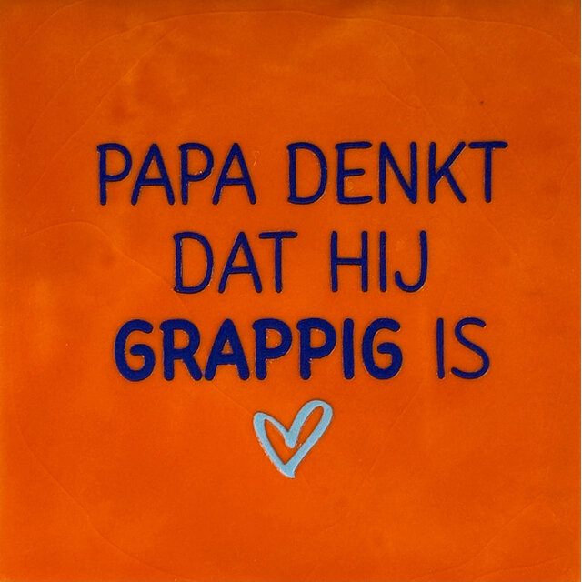 papa denkt dat hij grappig is oranje/kobalt(warmblauw)
