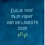 Yett kusje voor mijn vader van de leukste zoon donkerblauw/warmblauw(mint)