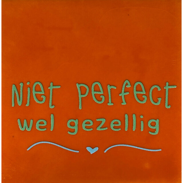 niet perfect wel gezellig oranje/mint(warmblauw)