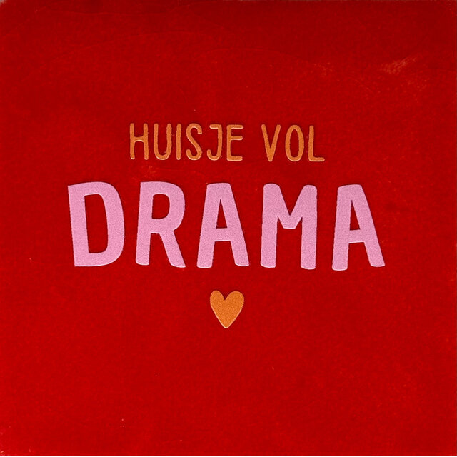 huisje vol drama rood/warmroze(oranje)