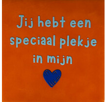 jij hebt een speciaal plekje in mijn hart oranje/warmblauw(kobaltblauw)