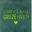 Yett 'sorry voor alle grijze haren' zeegroen/lime