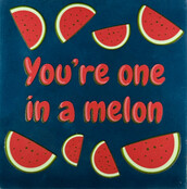 you're one in a melon donkerblauw/multi