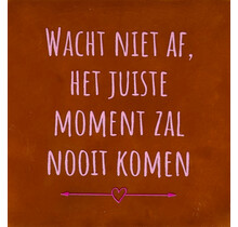wacht niet af, het juiste moment zal nooit komen terra/babyroze(knalroze)