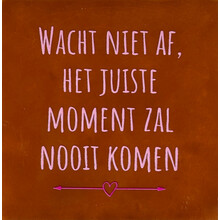 wacht niet af, het juiste moment zal nooit komen terra/babyroze(knalroze)