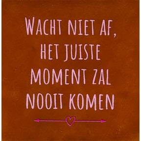 wacht niet af, het juiste moment zal nooit komen terra/babyroze(knalroze)
