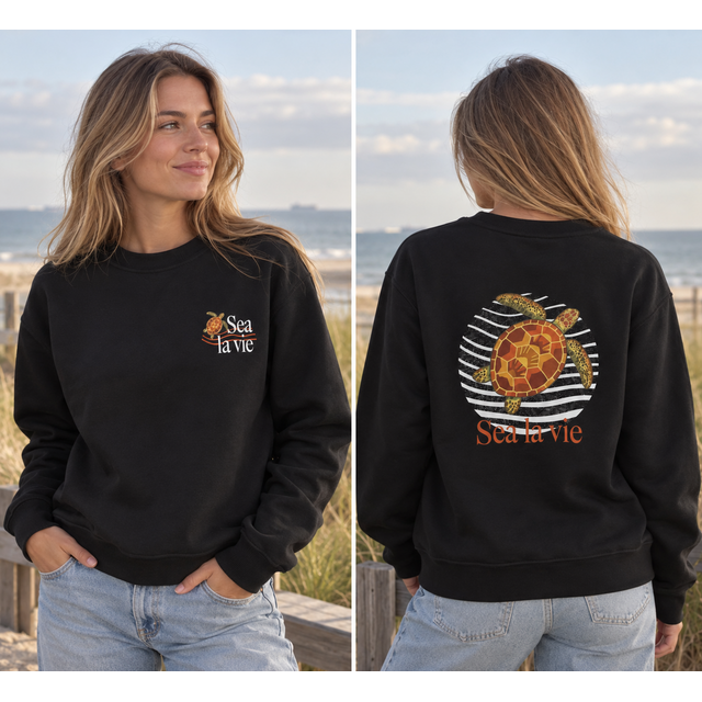 Goodies Label Sweater Sea La Vie Schildpad Dubbel