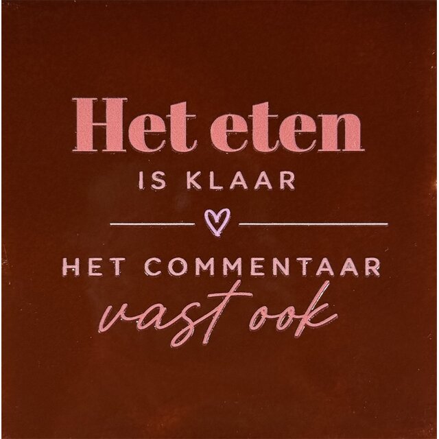 het eten is klaar het commentaar vast ook kastanje/combi 6