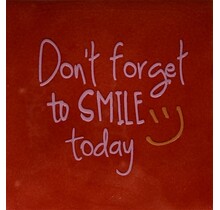 don't forget to smile NIEUW rood/warmroze(oranje)