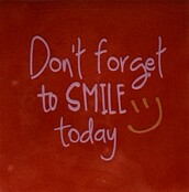 don't forget to smile NIEUW rood/warmroze(oranje)