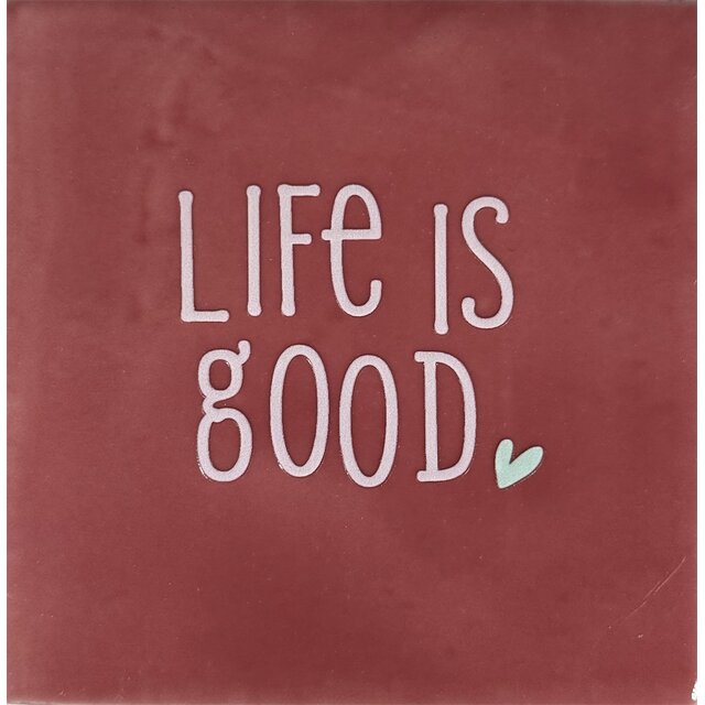 life is good roze/zachtroze(lichtgroen)