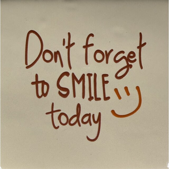 don't forget to smile NIEUW creme/taupe(oranje)