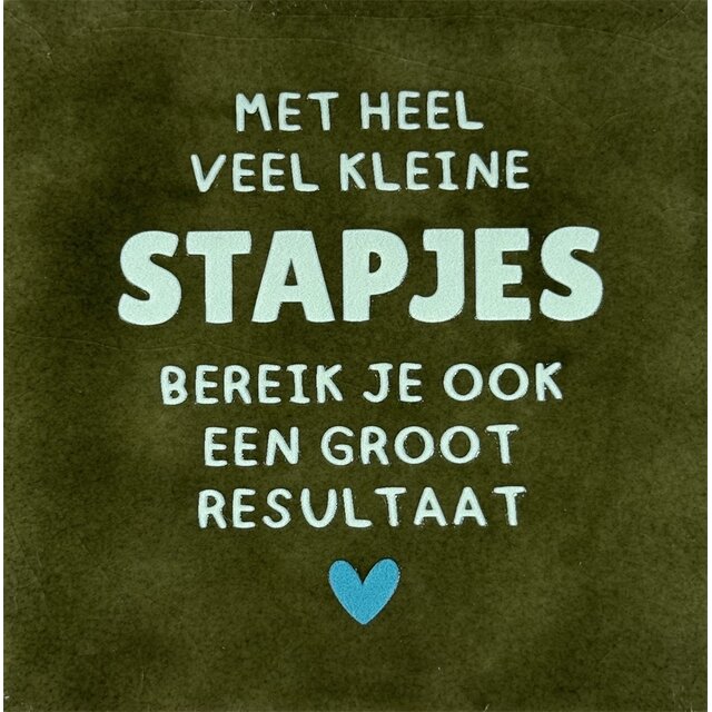 met heel veel kleine stapjes… olijf/lichtgroen(turquoise)