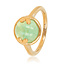 My Bendel Ring met Hartjesdetail en Ronde Edelsteen • Groene Fluoriet