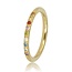My Bendel Goudkleurige ring met gekleurde zirkonia - Stainless steel