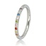 My Bendel Zilveren ring met gekleurde zirkonia - edelstalen aanschuifring