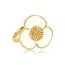 My Bendel Gouden bloem ring - wit epoxy - speelse stijlvolle touch