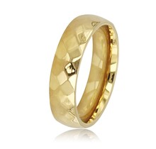 Facetgeslepen gouden ring - 5 mm breed - Elegante glans