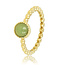 My Bendel Bolletjes Ring met Ronde Edelsteen • Green Aventurine