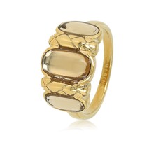 Vintage Romance Ring met Glasstenen • Smoky Topaz
