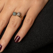 Gouden ring met zirkonia - Minimalistisch Stainless steel ontwerp