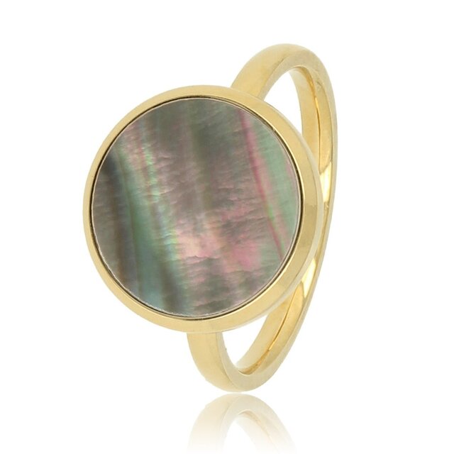 Gouden ring - unieke zwarte parel - elegante uitstraling