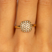 Vierkante Ring met Zirkonia Steentjes